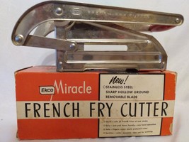 Vintage Ekco Miracle French Fry Cutter In Original Box Sharp Stainless Vg+ Box - £26.37 GBP