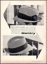 1950s Mallory Hats PRINT AD &quot;The Telecrease&quot; BX2 - $6.64