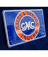 GMC TRUCKS Sales &amp; Service - *US MADE* Embossed Sign -Garage Shop Man Ca... - £12.38 GBP