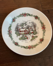 Royal Stafford Christmas Scene Winter Village 13-7/8&quot; Serving Bowl England - £39.19 GBP