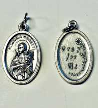 Saint Maria Goretti 1&#39; Silver tone Medal, New  #MD-101 - $3.96