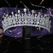 Crown Romance Elegant Women Wedding Bridal Hair Accessories Cubic Zircon... - £80.48 GBP
