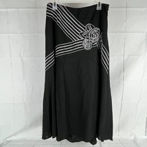 Autograph New York Women&#39;s Size 6 Linen Rayon Blend Skirt Floral Modest ... - £5.58 GBP