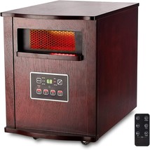 Optimus 1500W Infrared Quartz Heater in Warm Wood w Remote 3 Heat Settin... - $241.62
