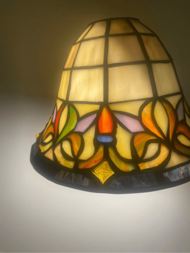 Primary image for Tiffany Style Stain Glass Handcrafted Lampshade 5” High, 6”Wide, 1 1/2” opening