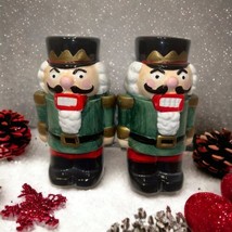 Nutcracker Salt and Pepper Shakers, Ceramic 5” Vintage Christmas Holiday... - £7.88 GBP