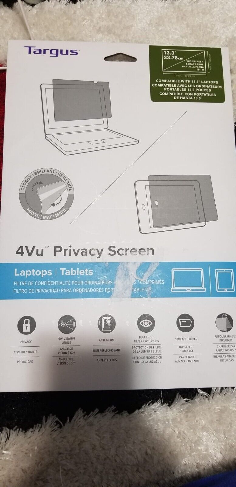 Targus 13.3in 33.78cm 4Vu Widescreen Laptop Tablets Privacy Screen NEW I... - $19.99