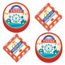 HOME &amp; HOOPLA County Fair Party Paper Dessert Plates and Beverage Napkins (Serve - £10.82 GBP