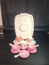 Vintage 1982 Fisher-Price Quaker Oats Fun With Food Pink  w/ Flower Tea Set - £17.97 GBP