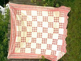 1880-1890&#39;s Pink &amp; White vintage Quilt as is - $695.00