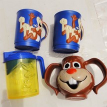 Lot Vintage 4 Nestle Quick Mugs Cups Plastic Drink Chocolate Milk - $38.56