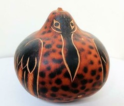 Natural Gourd Painted Bird Peru 4&quot; - £11.63 GBP