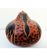 Natural Gourd Painted Bird Peru 4&quot; - £11.89 GBP