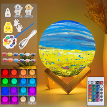 Paint Your Own Moon Lamp Kit, 16 Colors Rechargeable DIY 3D Moon Night Light Art - £33.32 GBP
