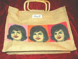 Nice Diane B. Straw Hand Bag w/ Jackie Onassis JFK - £19.75 GBP