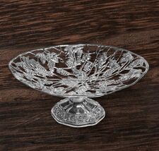 Silver-plated footed centerpiece with intricate grape and vine design - $49.47