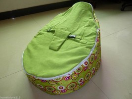 An item in the Baby category: Simple Baby Bean Bag Child Beanbag Cover No Fillings Green Straps White Zipper