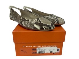 Attilio Giusti Leombruni Python Slingback Flats Size 7 - $87.50