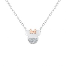 0.10CT Real Moissanite 14K Two-Tone Gold Plated Minnie Mouse Pendant Necklace - £66.68 GBP