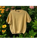 VTG 90s Lee crewneck Sweatshirt Size M  yellow Short Sleeve cotton blend... - $27.79 CAD