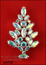 Signed Eisenberg Ice Aurora Borealis Christmas Tree Pin (#J972) - £86.14 GBP