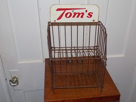 Vintage Tom’s Doubles Sided Sign Wire Folding Display Stand - $64.35
