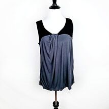 Daisy Fuentes Womens Size Small Knit Shirt Gray and Black Knot Top Sleev... - €3,86 EUR