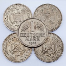 1963-1971 Allemagne 1 Mark Pièce de Monnaie Lot (5 Pièces) Tout À Xf-Au ... - $55.09