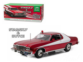 1976 Ford Gran Torino Starsky Hutch Red Chrome Edition TV Series 1975-79 1/18 Di - £72.07 GBP