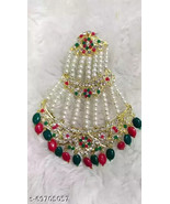 Indian Joharibazar Gold Plated Kundan Hedrabadi jhumar Islamic Pasa Jewe... - $27.79