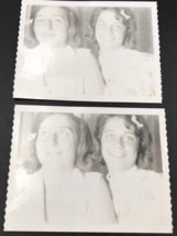 2 Diff VTG Polaroid Two Smiling Teenage Girls B&amp;W Photograph 4.25&quot; x 3.25&quot; - £7.09 GBP