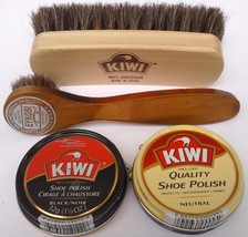 Kiwi Black Neutral Shoe Polish Cream Kiwi Shine Brush &amp; Dauber, Select: Items - £9.48 GBP+