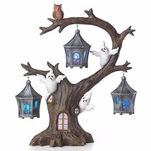 Lenox Halloween Lighted Tree Figurine Ghoulish Ghosts Owl Lantern Decoration NEW - £148.79 GBP