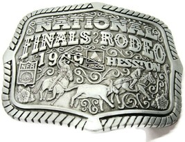 Team Roping Belt Buckle Hesston 1999 NFR 2000 Series Limited Ed Collectors - £39.55 GBP