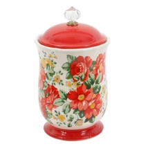 Pioneer Woman ~ Vintage Floral ~ Stoneware ~ Jar/Canister ~ 10.5&quot; w/Acry... - £47.08 GBP