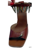 NEW CHARLES JOURDAN Paris 9.5 ankle strap abalone wrapped leather heels ... - £75.93 GBP