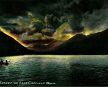 Crépuscule Sur Lac Crescent Washington Wa Unp DB Carte Postale - £5.74 GBP
