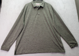 Grand Slam Performance Polo Shirt Mens 2XL Green Striped Long Sleeve Slit Collar - £15.09 GBP