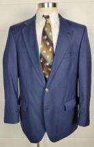 Alan Flusser Mens Blue Sport Coat Jacket Viscose Polyester 44R - £15.03 GBP