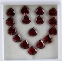 Natural Garnet Heart Cut 16 Pc 19.32 Ct Loose Gemstone Earring Ring Set Design - £94.92 GBP