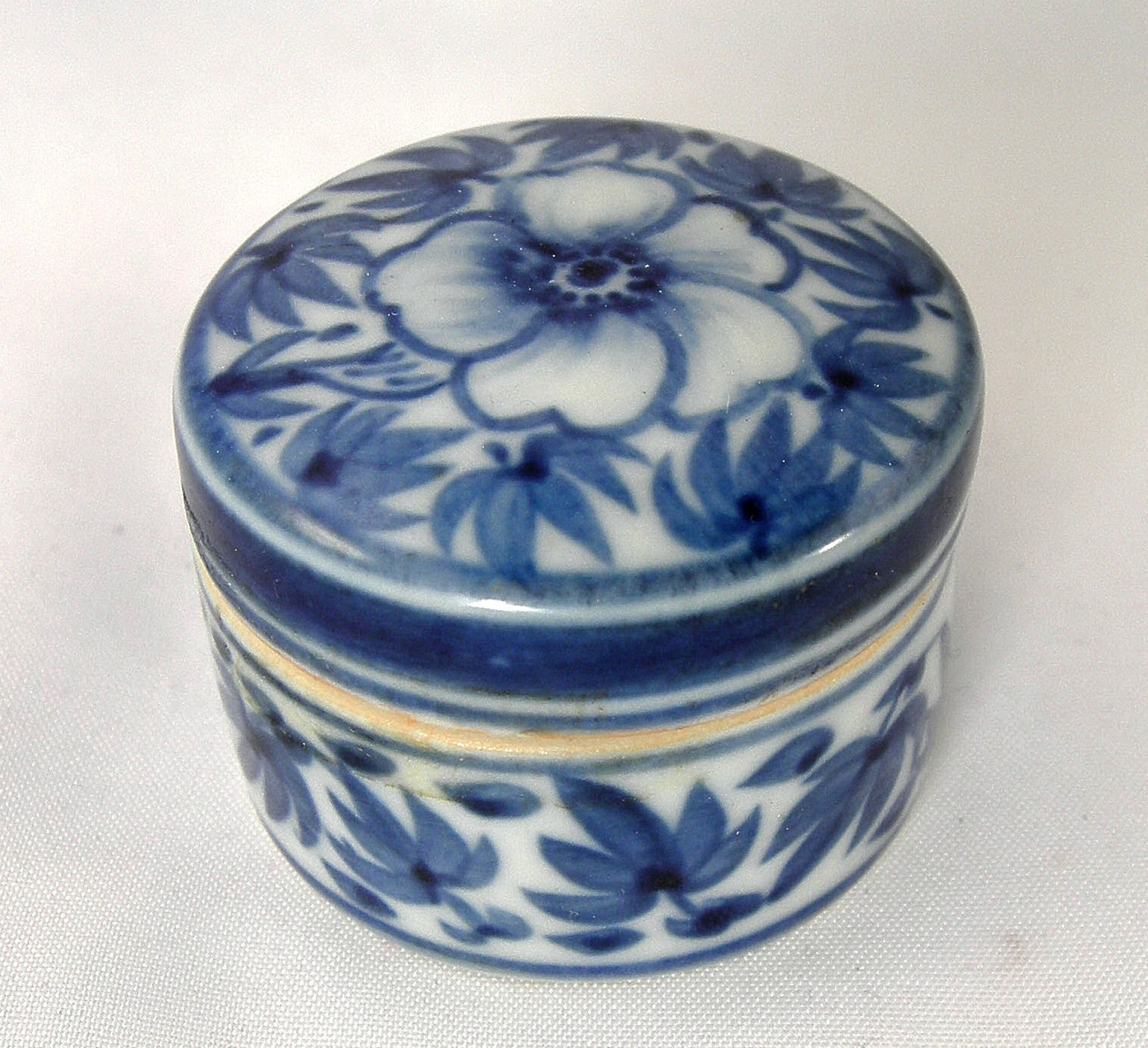 Trinket Box - Blue & White Floral Porcelain - Delft - $5.00