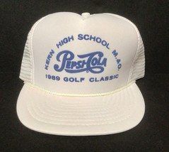 Vtg PEPSI Snapback 1989 Golf Kern High School CA Mesh Rope Trucker Hat O... - £38.03 GBP