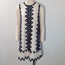 Kate Spade Shift Dress Sleeveless Lined S XS Black White Lace Mod Retro ... - $99.75