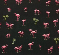 Waverly Pink Flamingo Ebony Black Tropical Multiuse Cotton Fabric By Yard 54&quot;W - £10.20 GBP