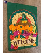 Thanksgiving Turkey Welcome Nylon Appliqued Garden Flag 28 x 40 Inch Bra... - £9.87 GBP