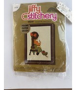 Vintage Jiffy Stitchery Embroidery Kit 703 Wool Yarn Needlework Girl &quot;Se... - £6.20 GBP