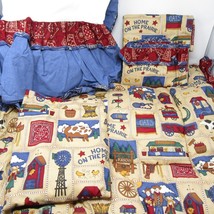 Western Cowboy Baby Crib Set Sheet Comforter Dust Ruffle Blanket 1997 Vt... - $44.99