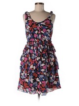 Marc By Marc Jacobs Red Print Sleeveless Silk Ruffle Dress New Nwt! Size 6 - £116.55 GBP