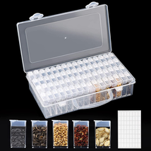 64 Slots Plastic Seed Storage Box Organizer with Label Stickers(Seeds Not Includ - £18.49 GBP