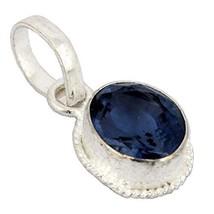4.25 Ratti Blue Sapphire Pendant/Locket (Nilam/Neelam Stone Silver Penda... - $38.85